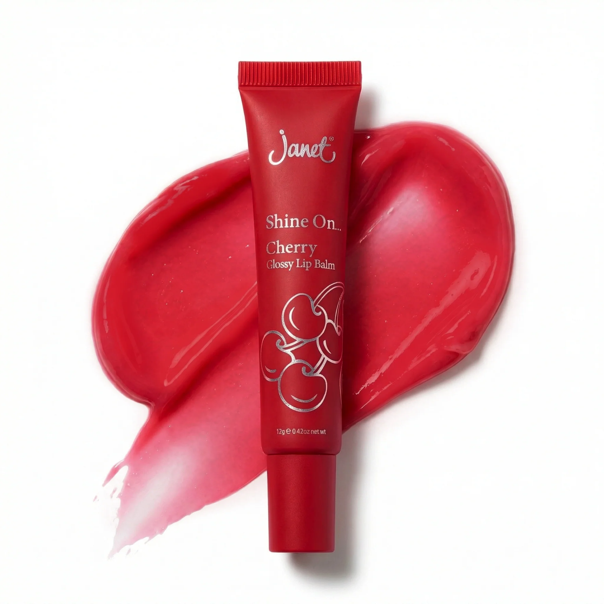Janet Shine On Cherry - Glossy Lip Balm - Image 3