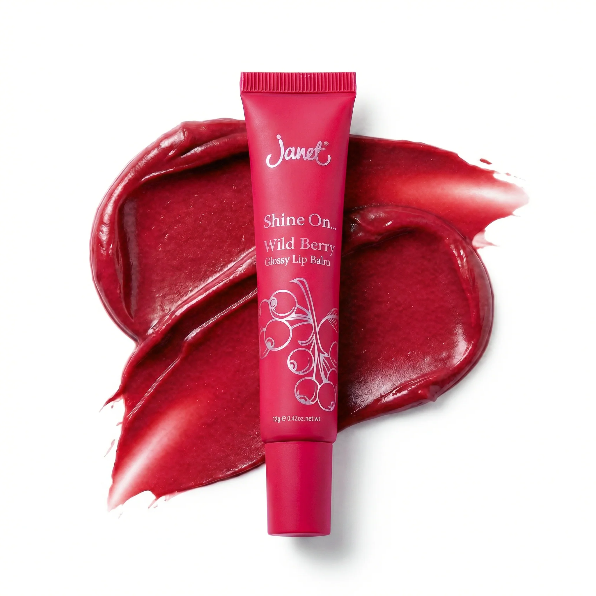 Janet Shine On Wild Berry - Glossy Lip Balm - Image 3